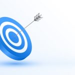 3d business target dartboard for corporate goal achievement