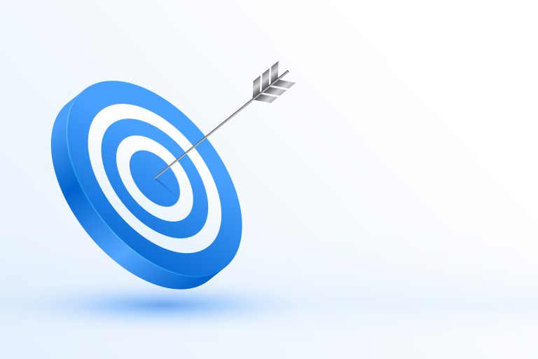 3d business target dartboard for corporate goal achievement